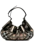Burberry Pre-Owned 2000-2017 Mini Metallic Leather and Super Nova Check Canvas Studded Warrior Hobo shoulder bag - Brown