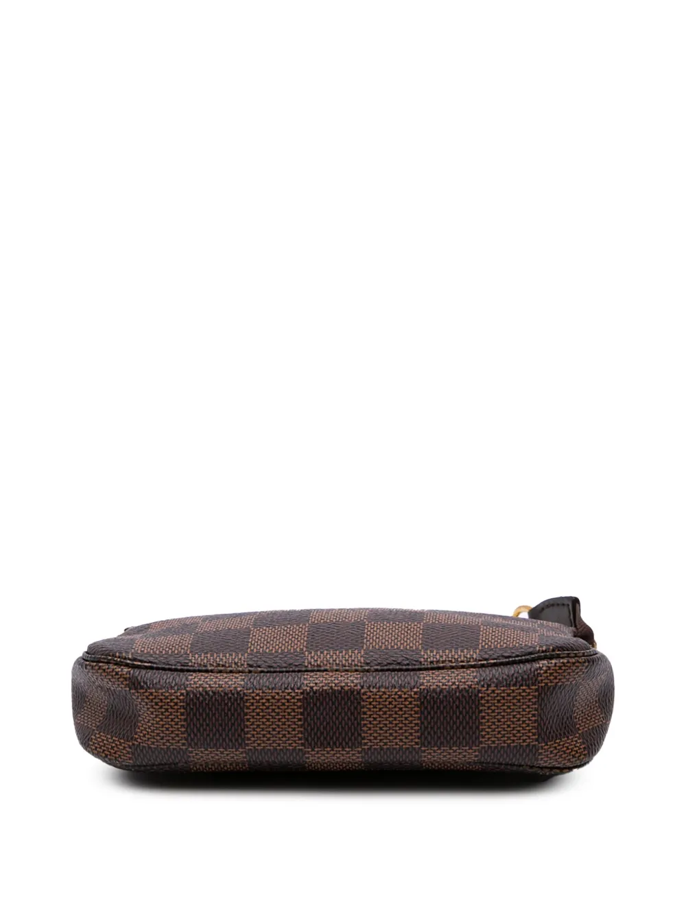 Pre-owned Louis Vuitton 2021 Damier Ebene Mini Pochette Accessoires Handbag In Brown