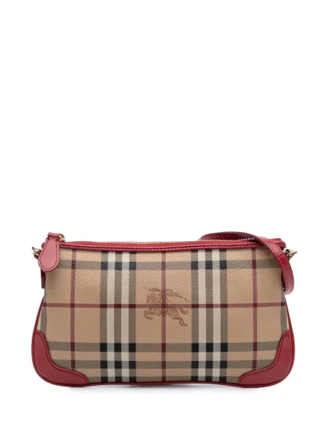 Burberry Pre-Owned شنطة كروس 'بيتون' كانفا مطلي بكاروهات الماركة 2000-2017