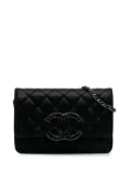 CHANEL Pre-Owned 2011 Iridescent Caviar Crystal CC Wallet On Chain crossbody bag - Black
