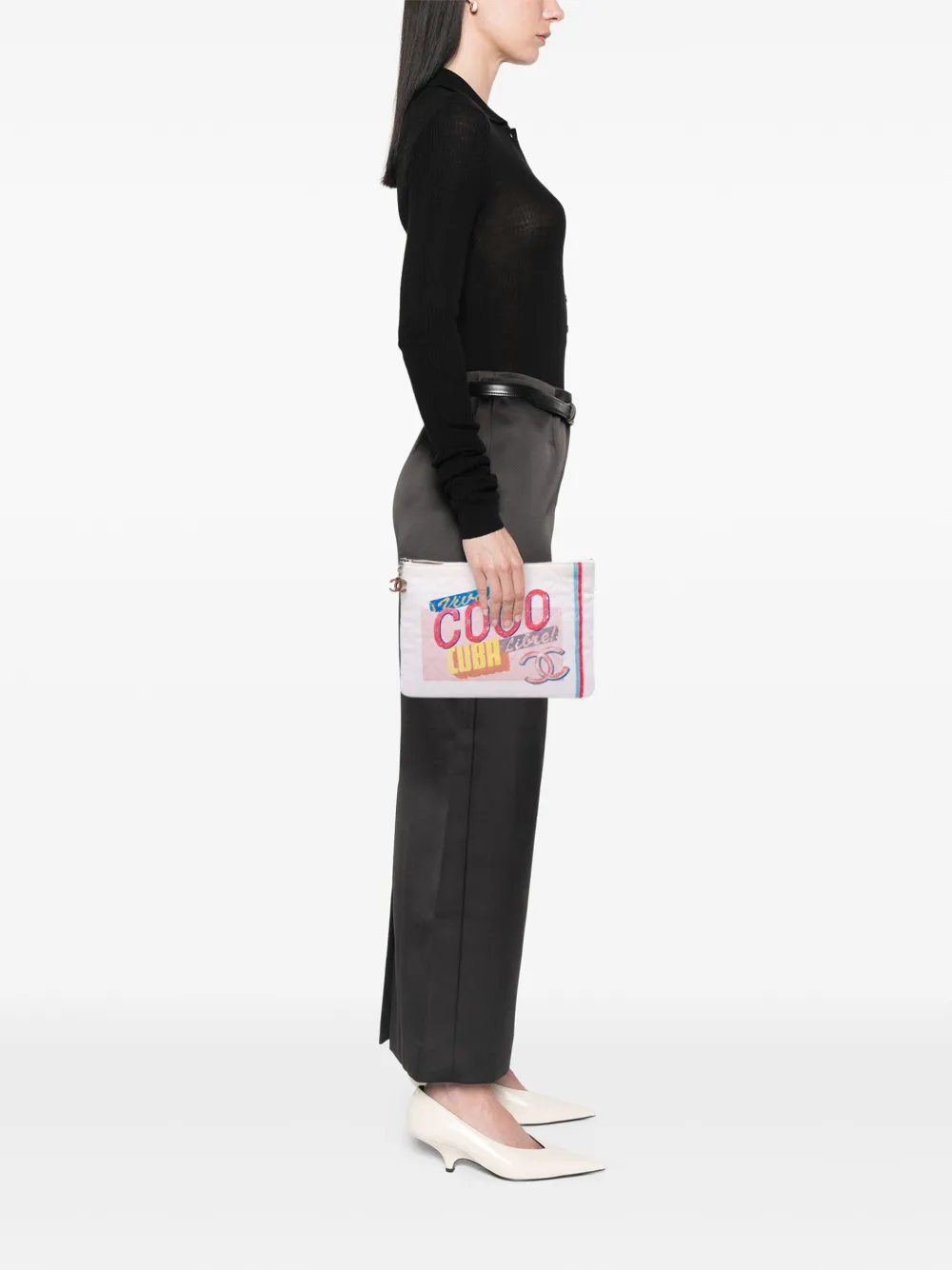 CHANEL Pre-Owned 2016-2017 Viva Coco Cuba Libre Canvas clutch bag | Pre-Owned | Image 2