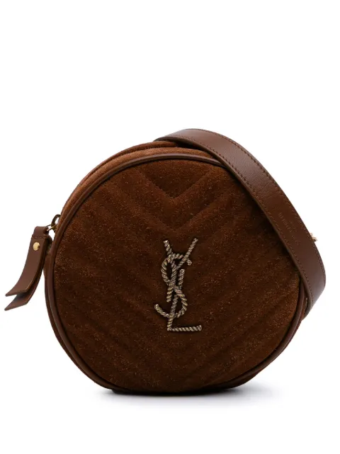 Saint Laurent Pre-Owned شنطة كروس 'راوند فينيل' شيفرون وشمواه 2020