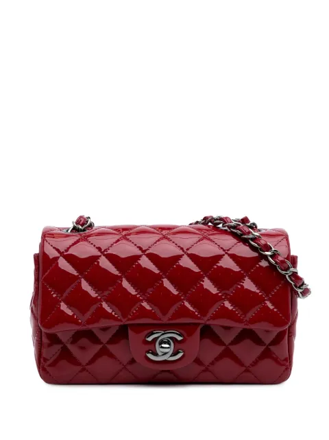 CHANEL Pre-Owned 2016-2017 Mini Rectangular Classic Patent Single Flap crossbody bag