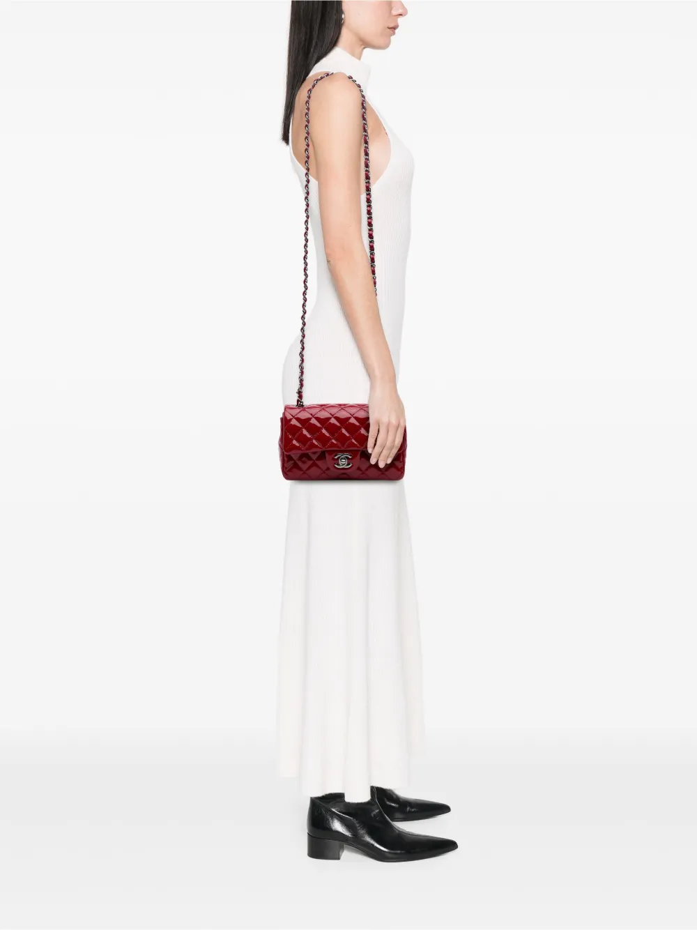 CHANEL Pre-Owned 2016-2017 Mini Rectangular Classic Patent Single Flap crossbody bag | Pre-Owned | Image 2