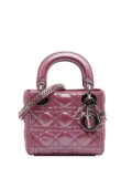 Christian Dior Pre-Owned 2016 Mini Iridescent Lambskin Cannage Lady Dior satchel - Pink