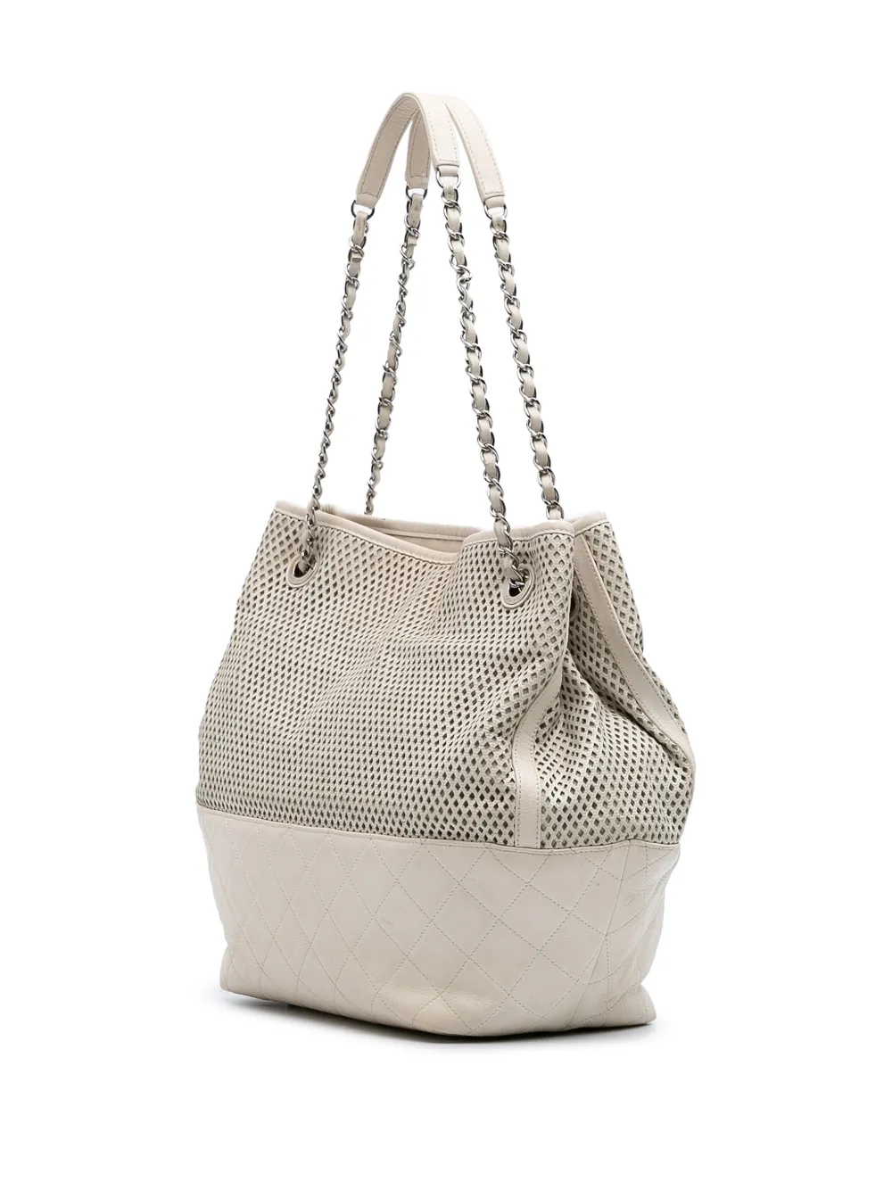Pre-owned Chanel 2012-2013 Perforated Calfskin Up In The Air North South Tote Bag