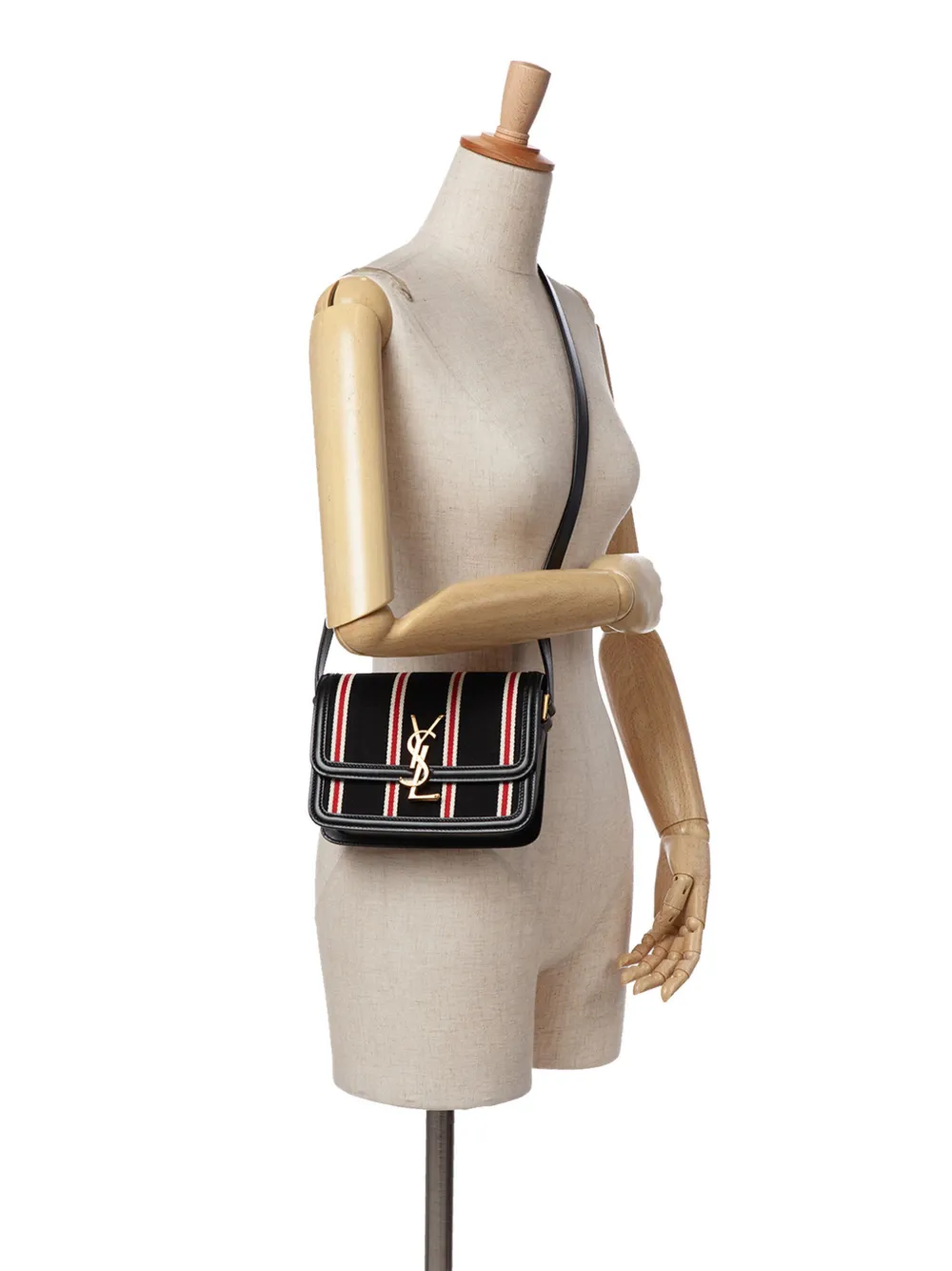 Saint Laurent Pre-Owned bolsa crossbody Solferino Satchel In Box pequeña de lona a rayas 2021 | Estilos de archivo | Image 2