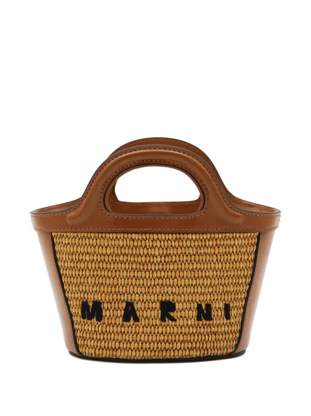 Marni Tropicalia geweven rieten handtas Beige