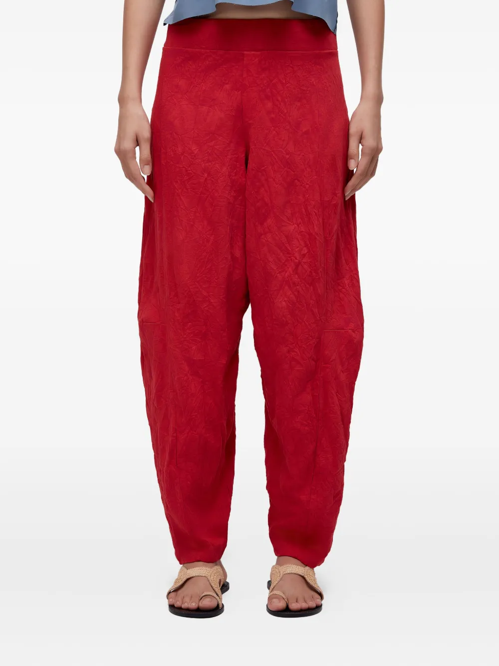 Osklen Balloon Wrinkle-effect Trousers In Red