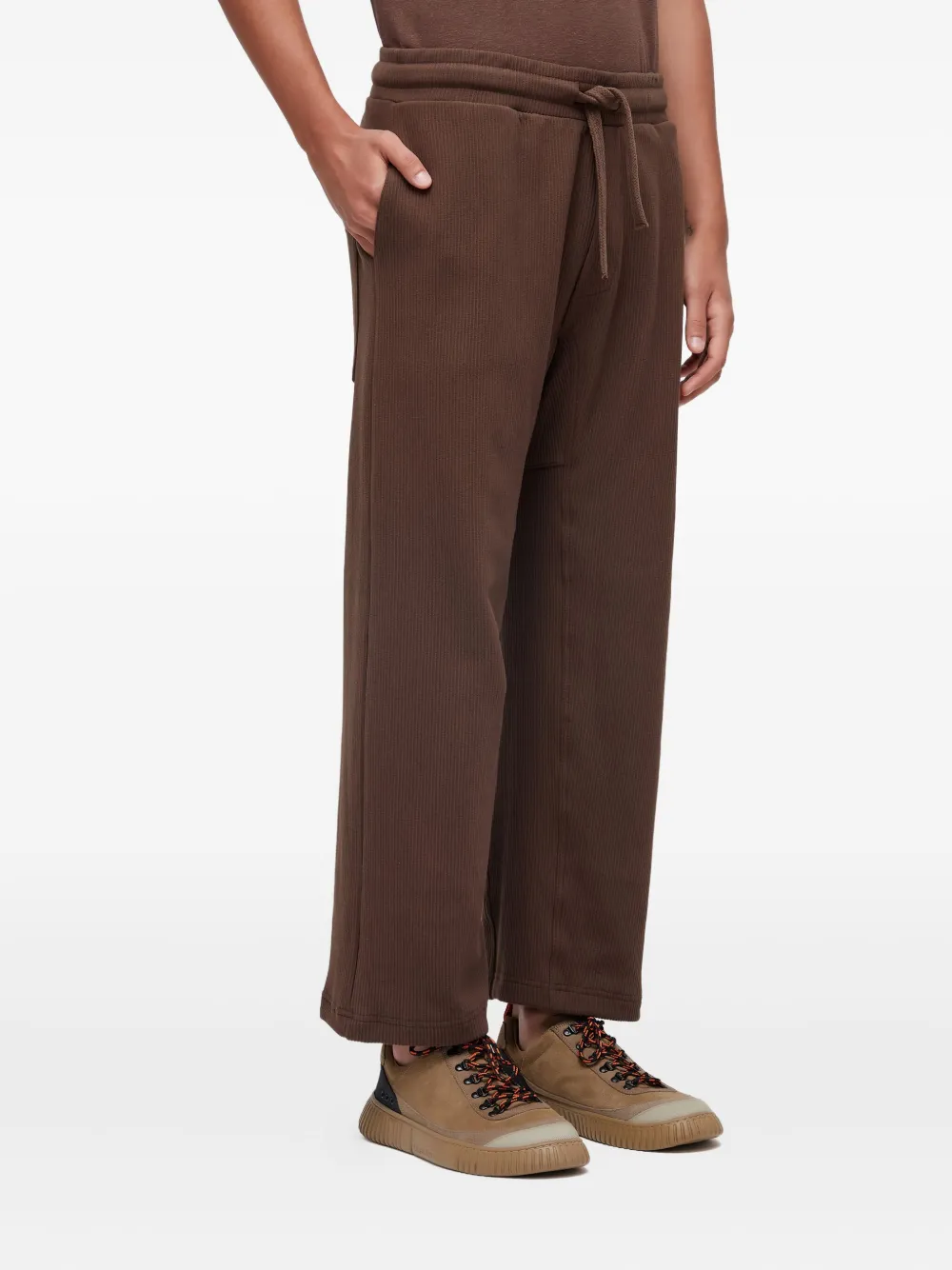 Osklen Ribbed Drawstring Trousers In Brown