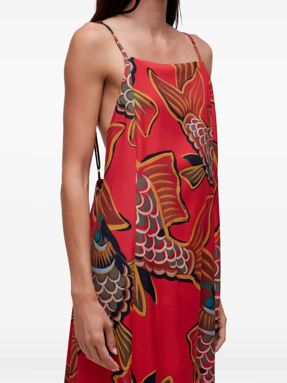 Osklen Baloon Peixe open-back maxi dress | Red | Image 1