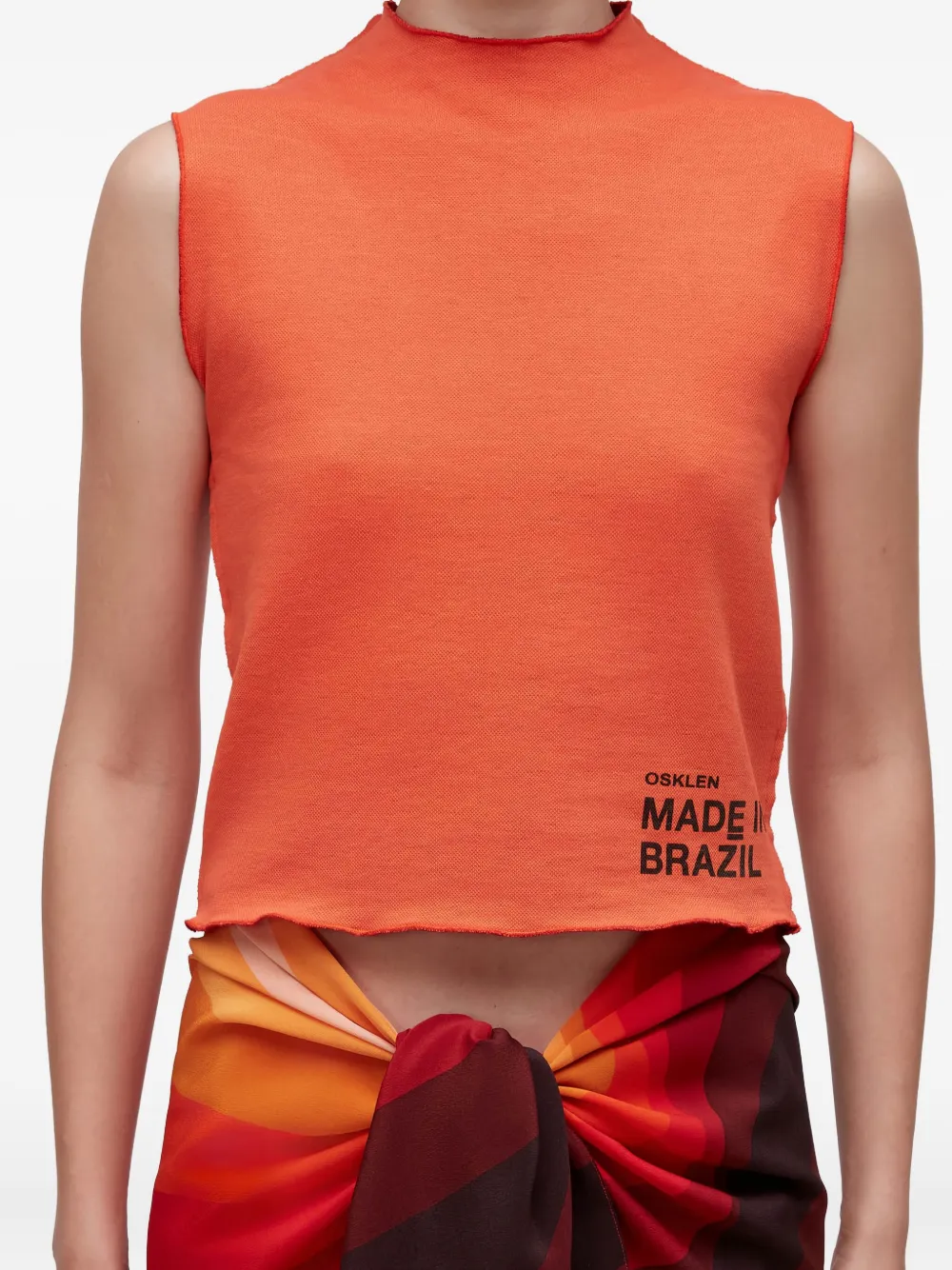 Osklen Double-face Raw-edge Tank Top In Orange