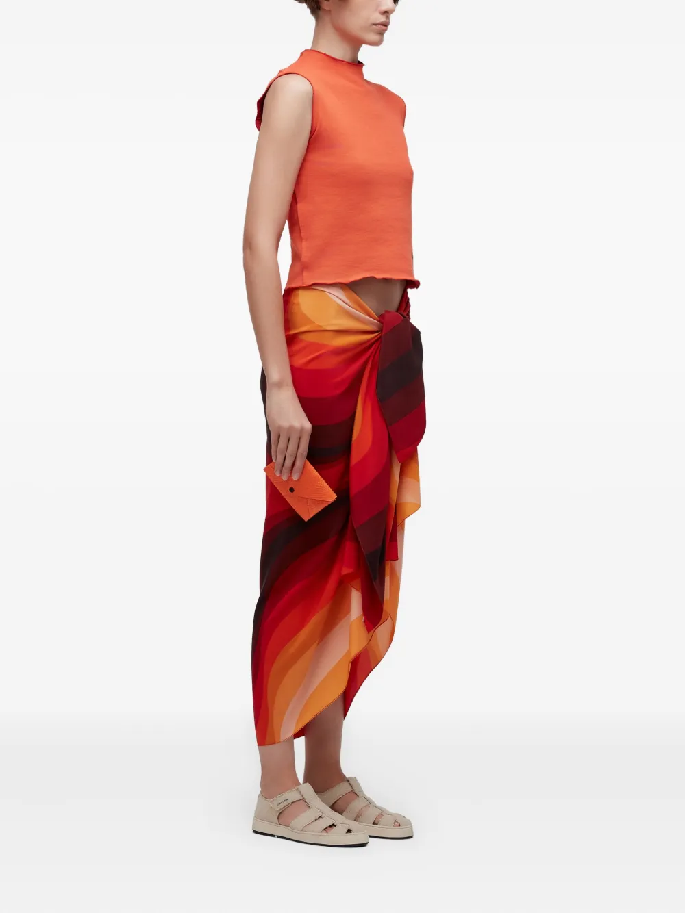 Osklen Double-face Raw-edge Tank Top In Orange