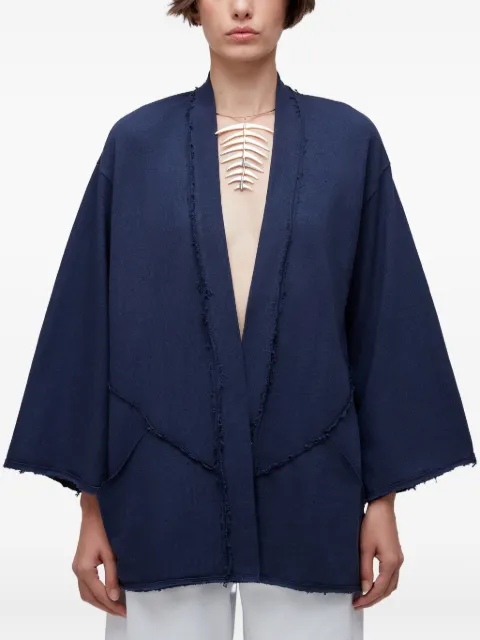 Osklen frayed-edge open coat