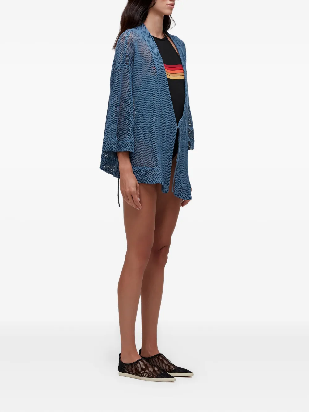 Osklen mesh wrap coat | Capes | Image 2