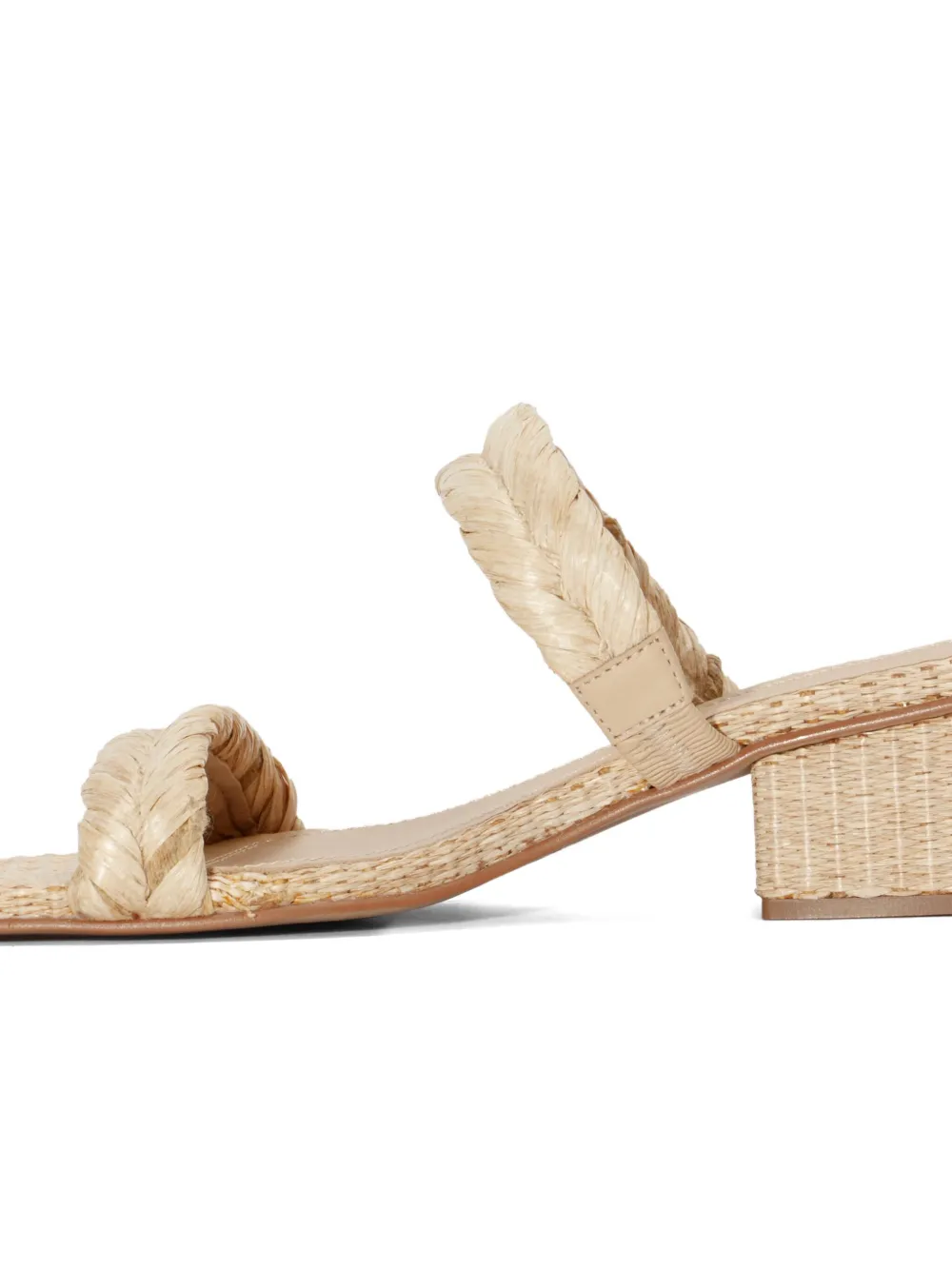 Osklen Gevlochten raffia sandalen met hak Beige