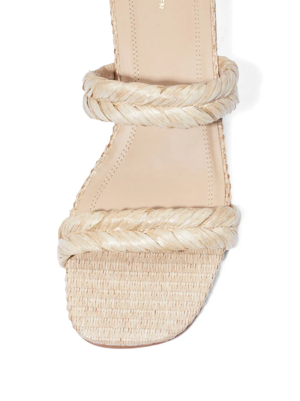 Osklen Gevlochten raffia sandalen met hak Beige