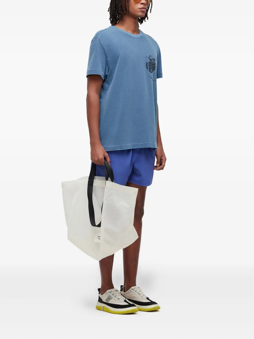 Osklen Brasão T-shirt verfraaid met zak - Blauw