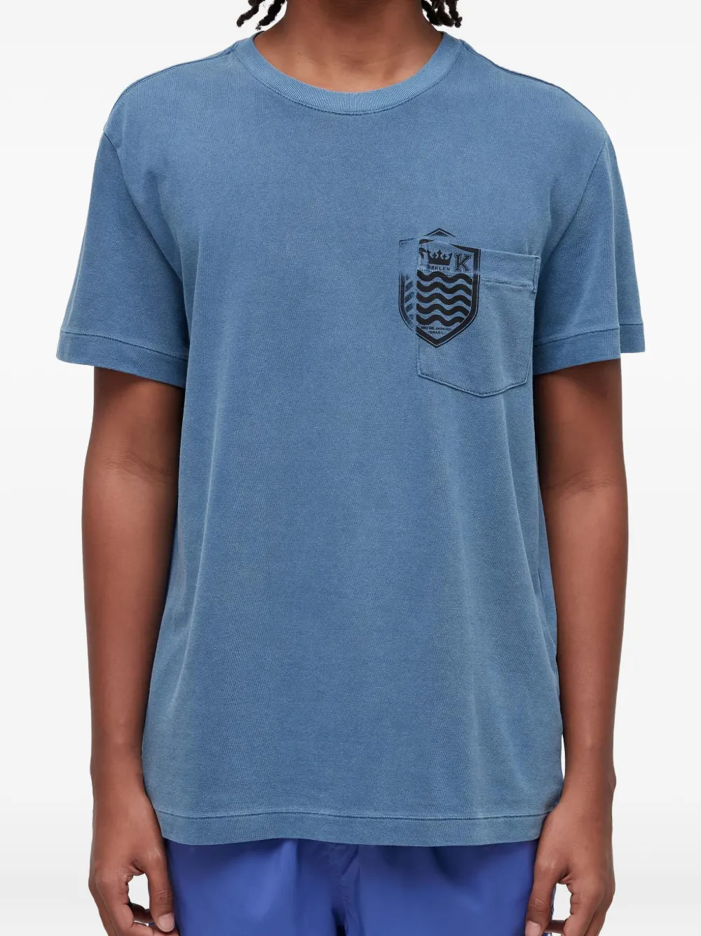 Osklen Brasão T-shirt verfraaid met zak Blauw