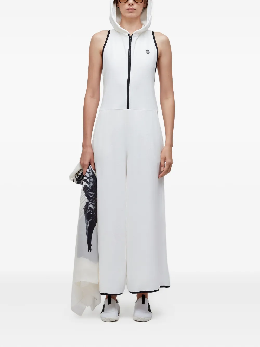 Osklen hooded-sleeveless jumpsuit | White | Image 1