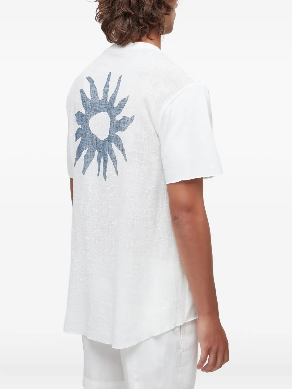 Osklen Trident Graphic Raw-edge T-shirt In White