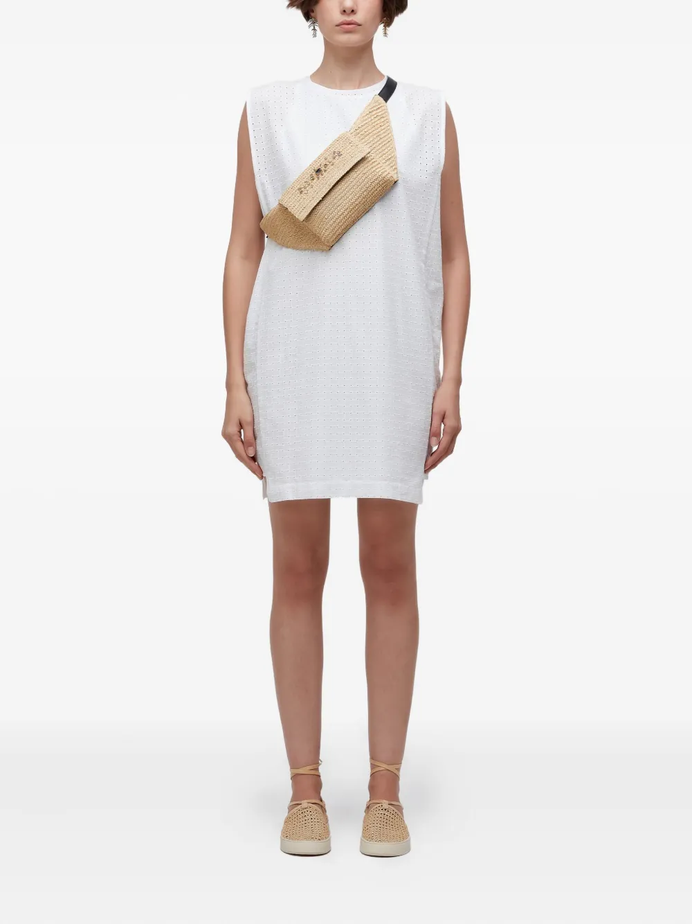 Osklen Laise mouwloze mini-jurk met ringlets - Wit