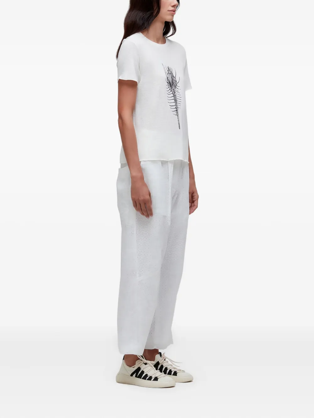 Osklen Laise broek met trekkoord en ringlets - Wit