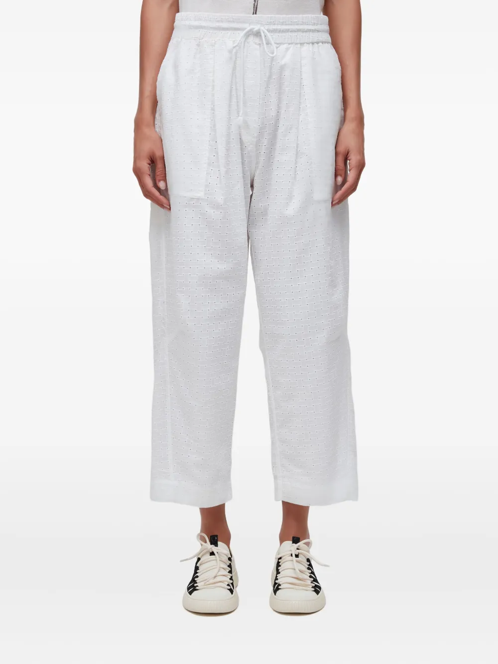 Osklen Laise Eyelet-detail Drawstring Trousers In White