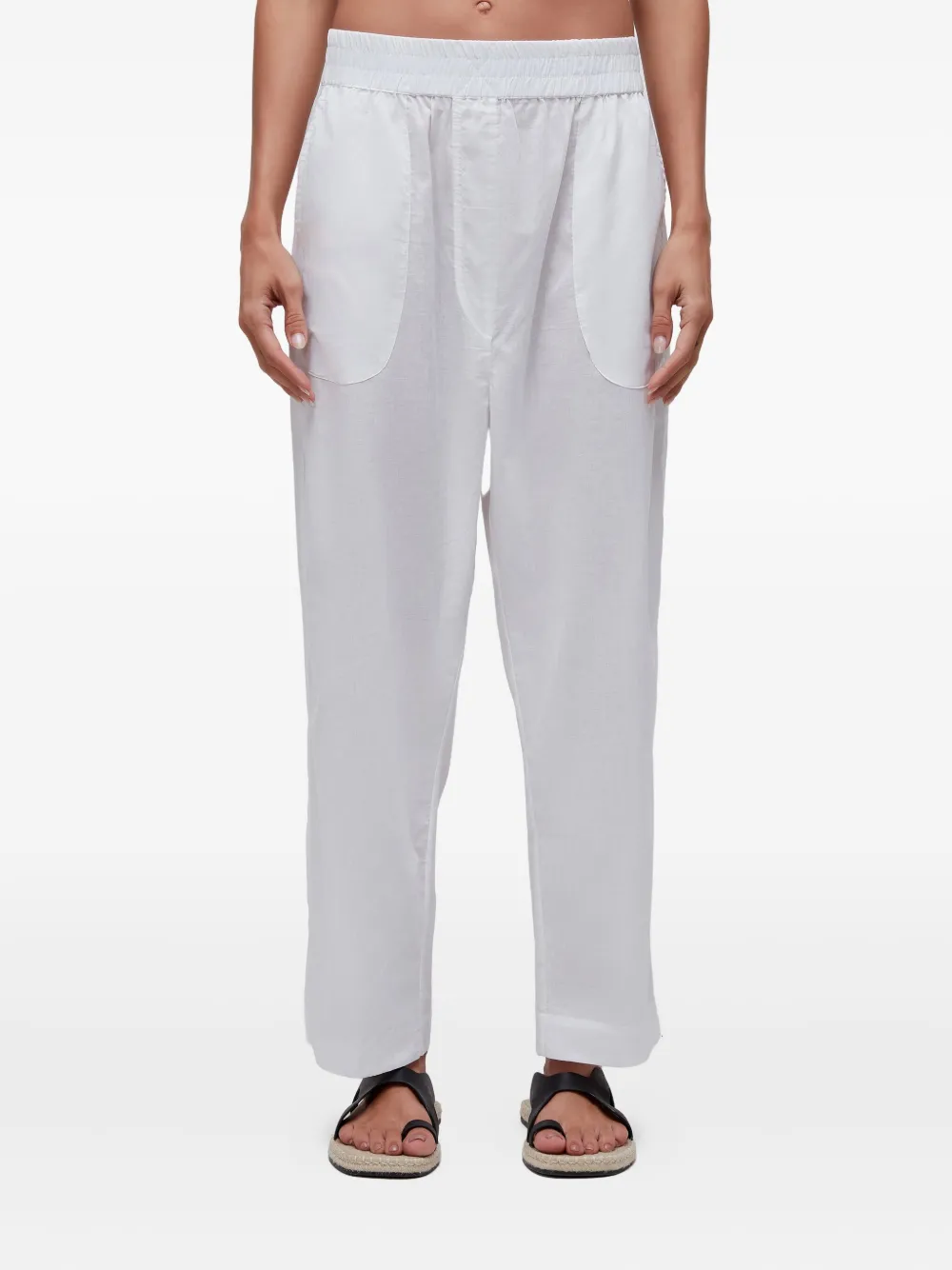 Osklen Laise Eyelet-detail Drawstring Trousers In White