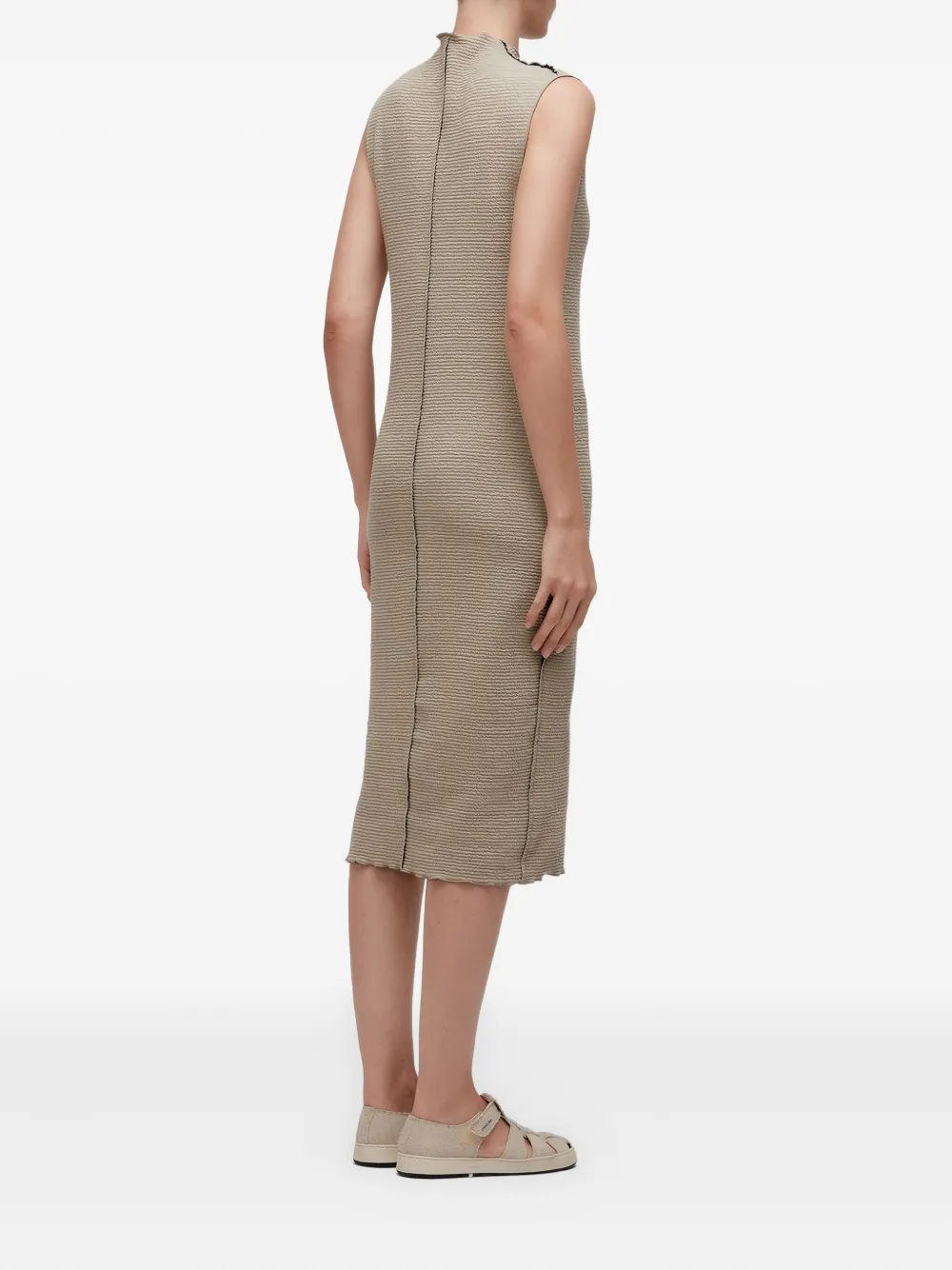 Osklen Mouwloze midi-jurk Beige