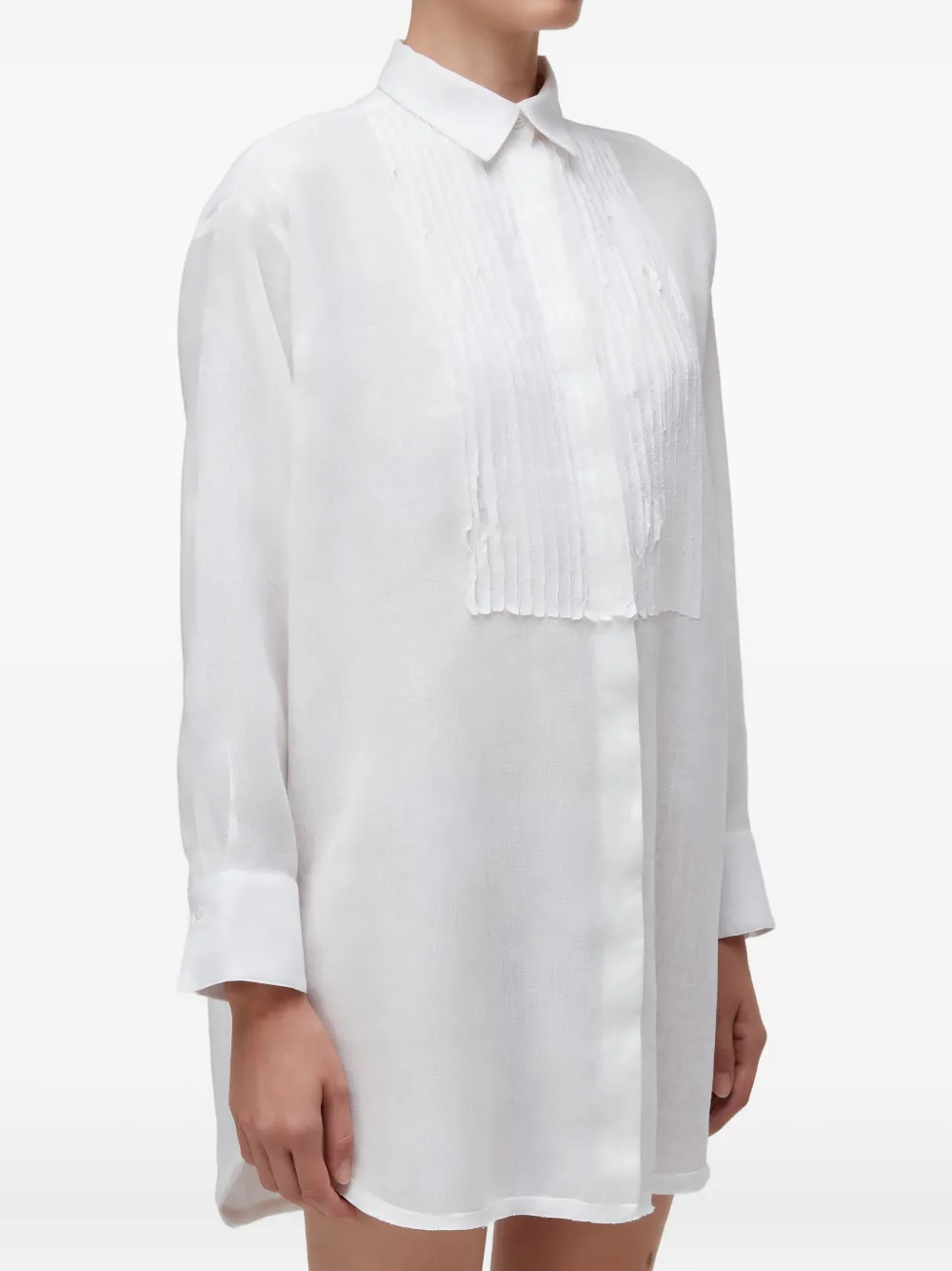 Osklen pleated-shirt mini dress | White | Image 1
