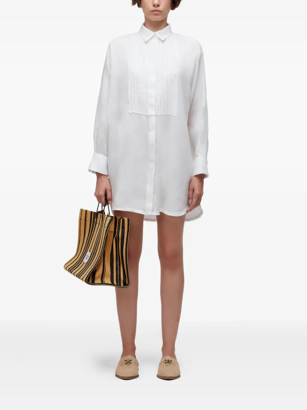 Osklen Geplooide mini-blousejurk - Wit