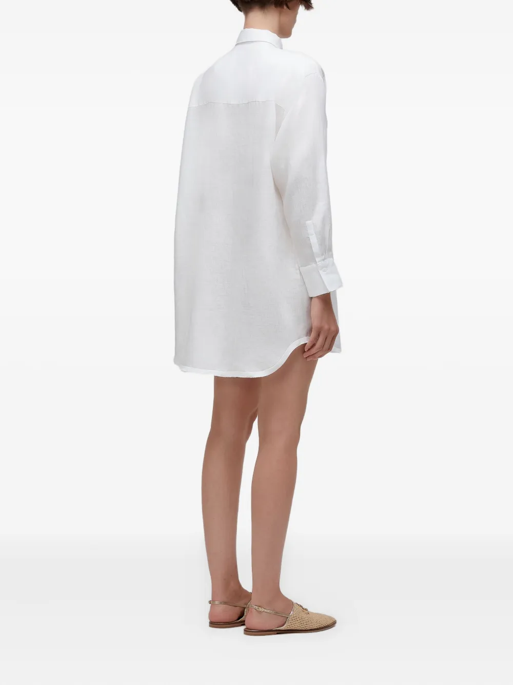 Osklen Pleated-shirt Mini Dress In White