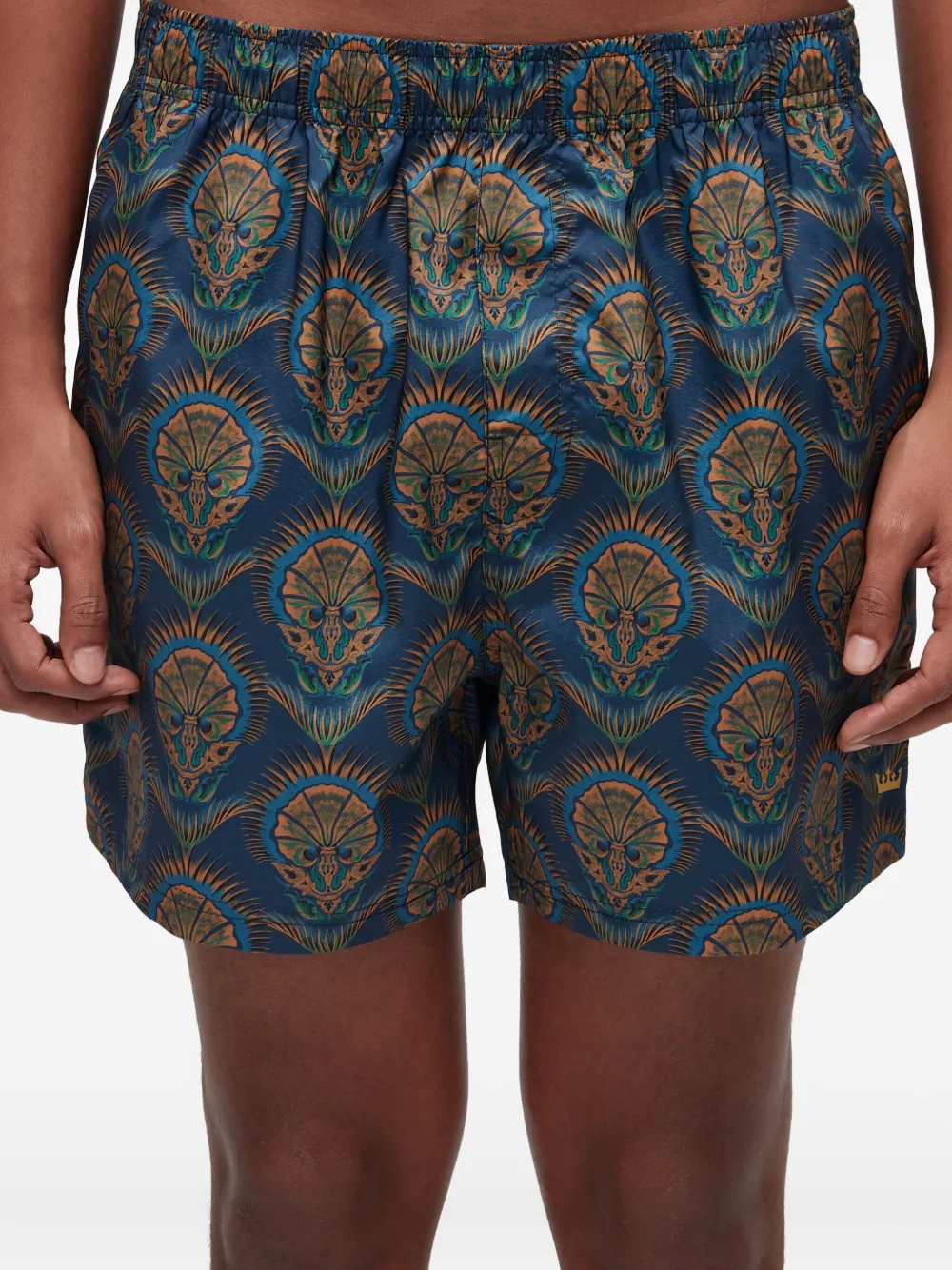 Osklen Aquaone Flex Peacock-pattern Swim Shorts In Blue