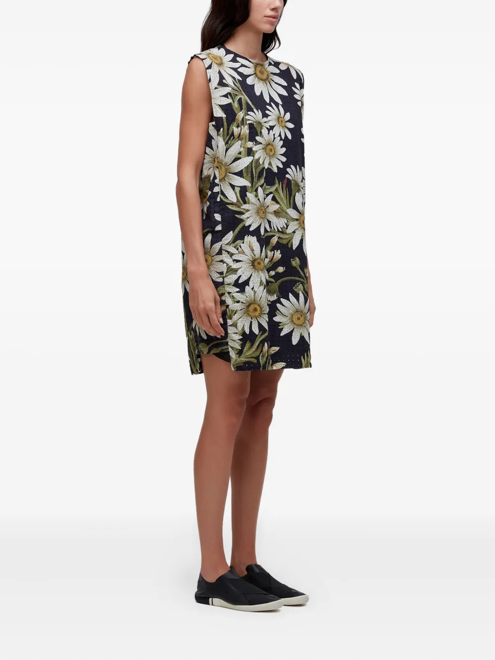 Osklen Mouwloze mini-jurk met madeliefjes-print - Zwart