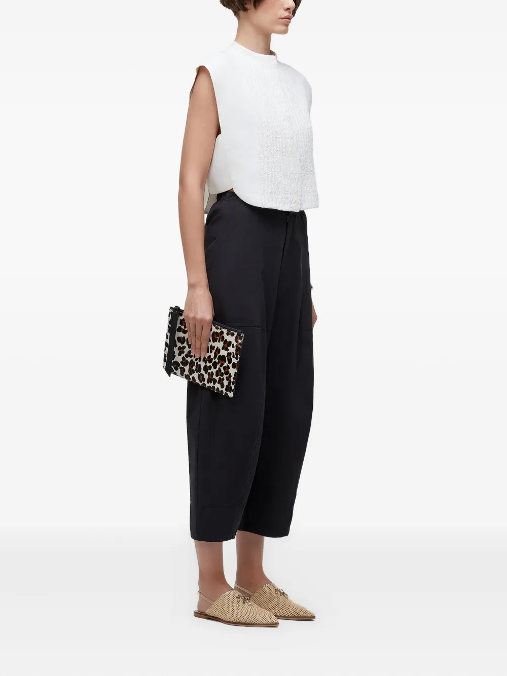 Osklen Mouwloze blouse met textuur vlakken - Wit