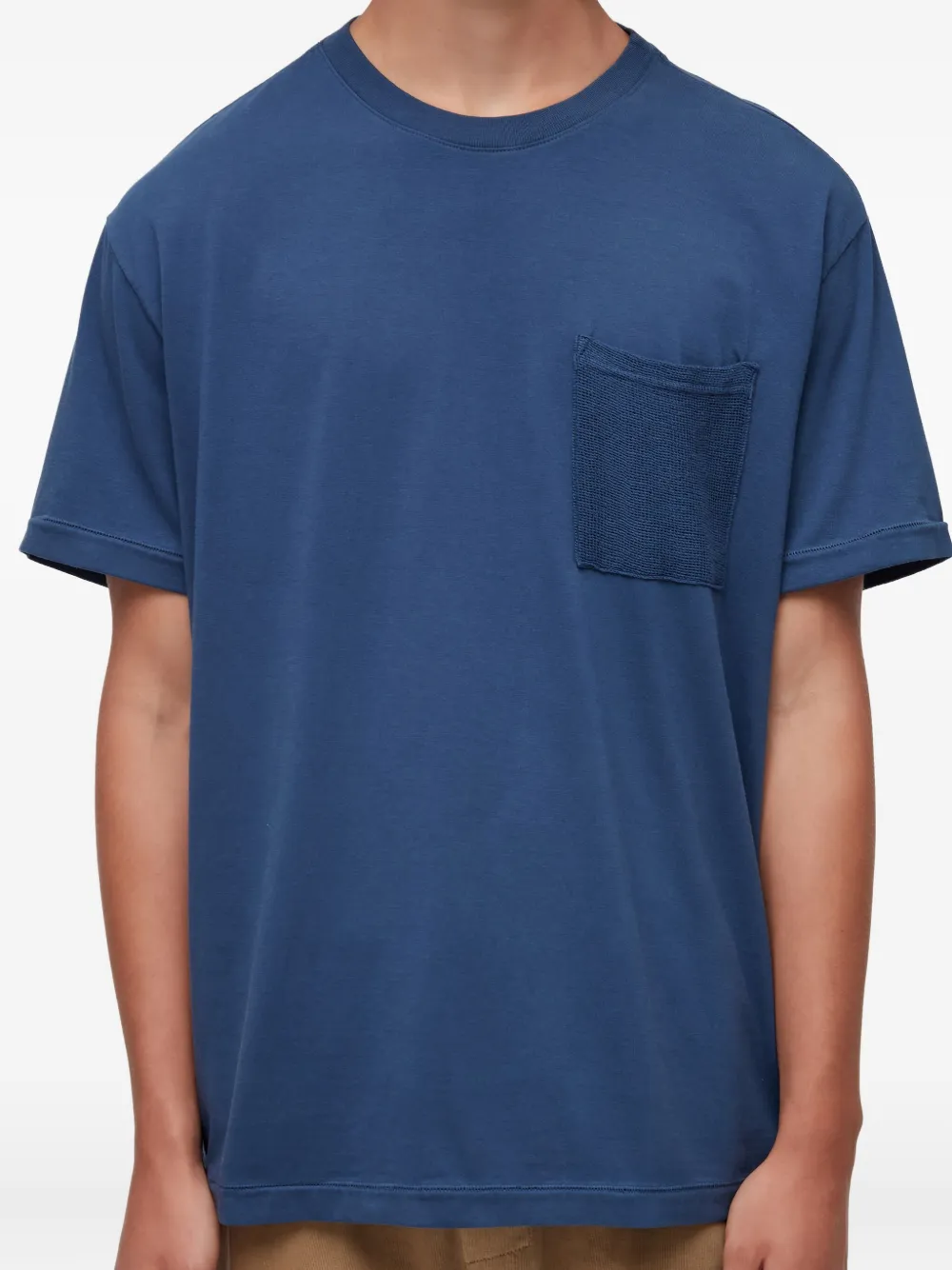 Osklen T-shirt met zak met textuur Blauw