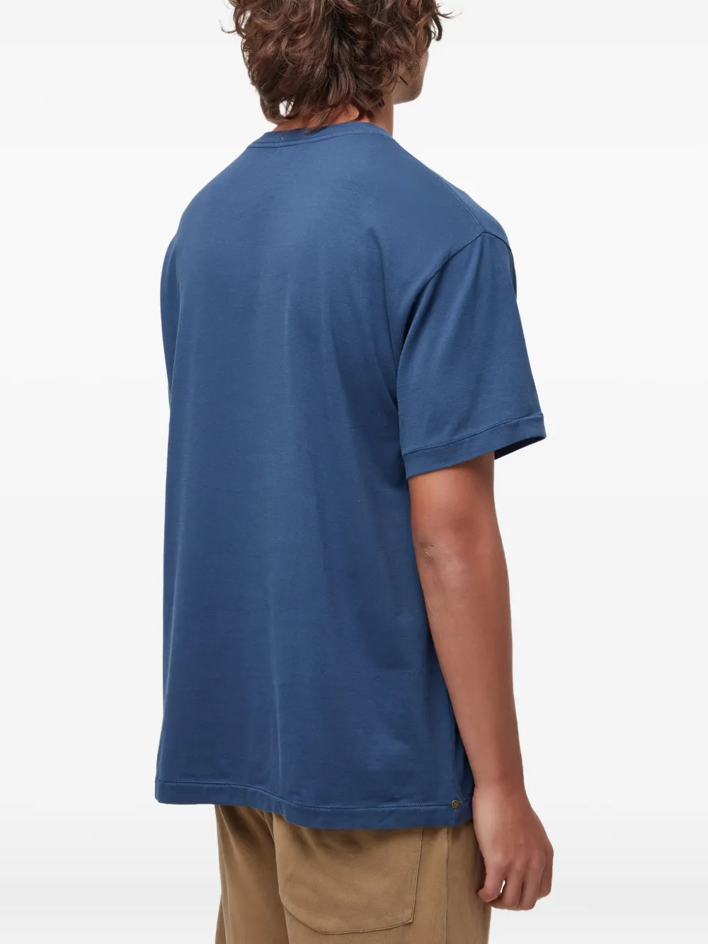 Osklen T-shirt met zak met textuur Blauw