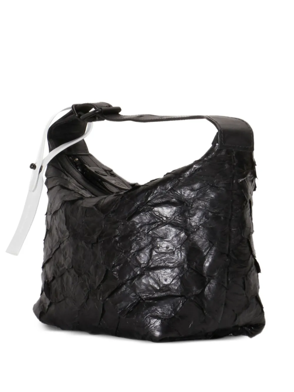 Osklen Crumpled Leather Shoulder Bag In Black