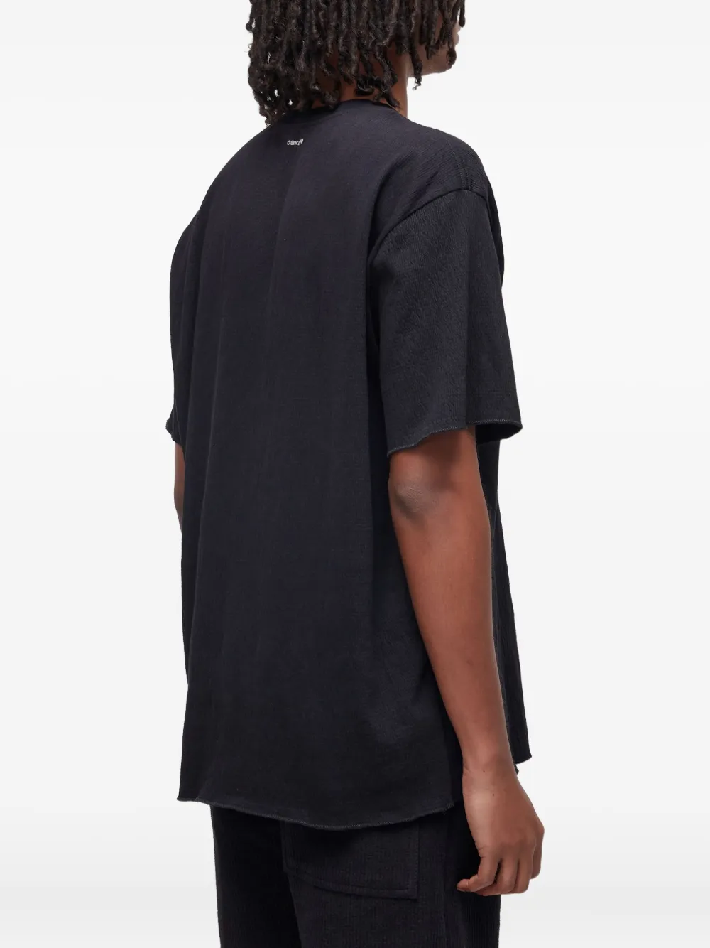 Osklen Gekreukt T-shirt met ronde hals Zwart