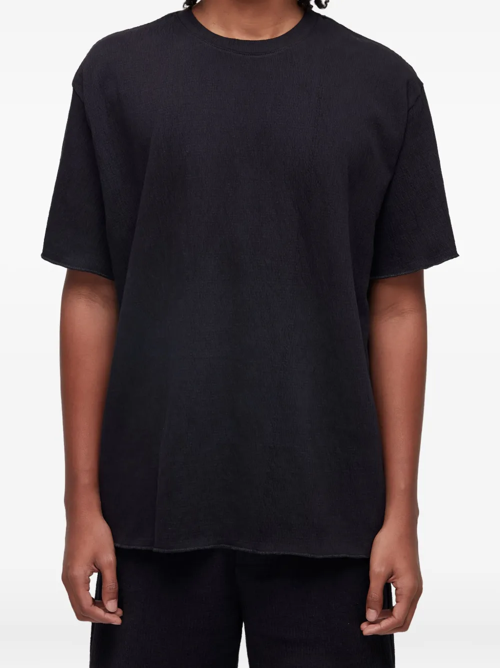 Osklen Gekreukt T-shirt met ronde hals Zwart