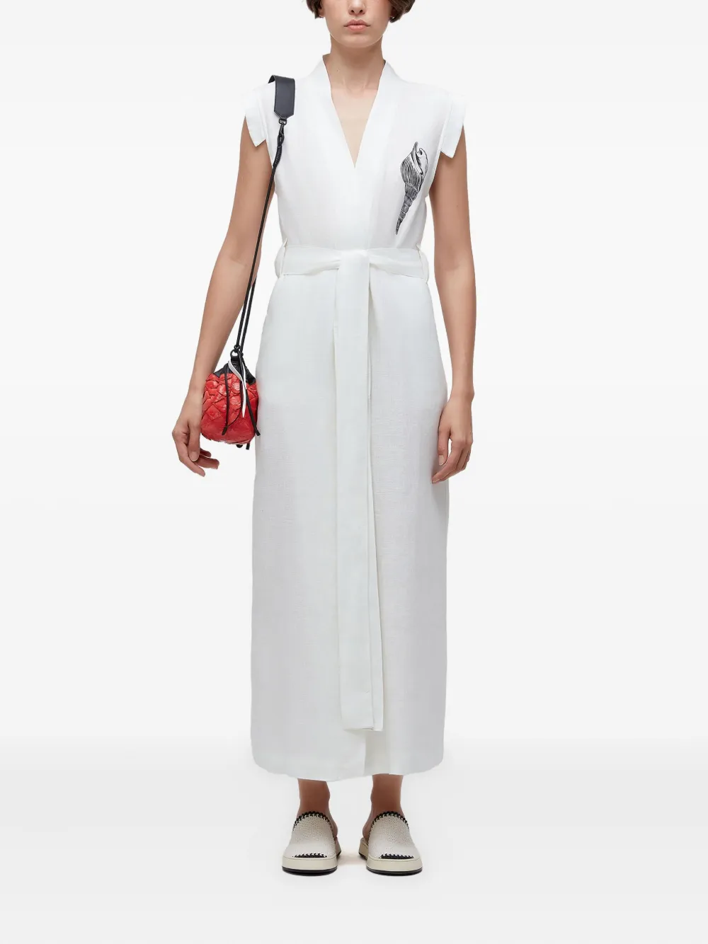 Osklen Concha Duo Wrap Maxi Dress In White