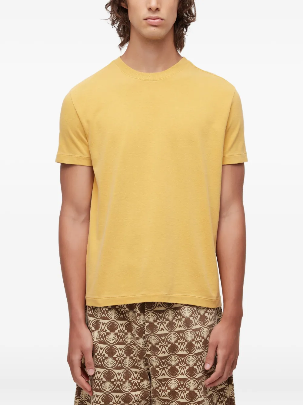 Osklen t-shirt en coton à col rond | jaune | Image 1