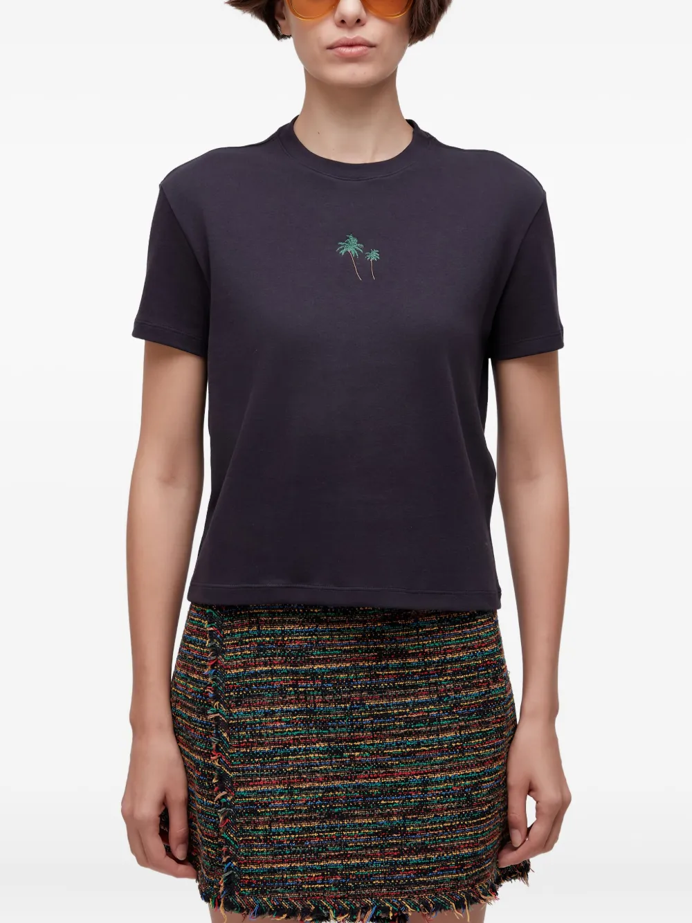 Osklen Palm Tree-embroidered T-shirt In Black