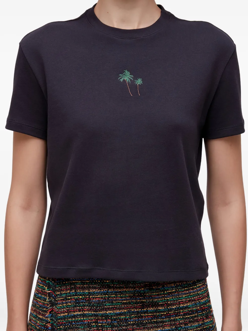 Osklen Palm Tree-embroidered T-shirt In Black