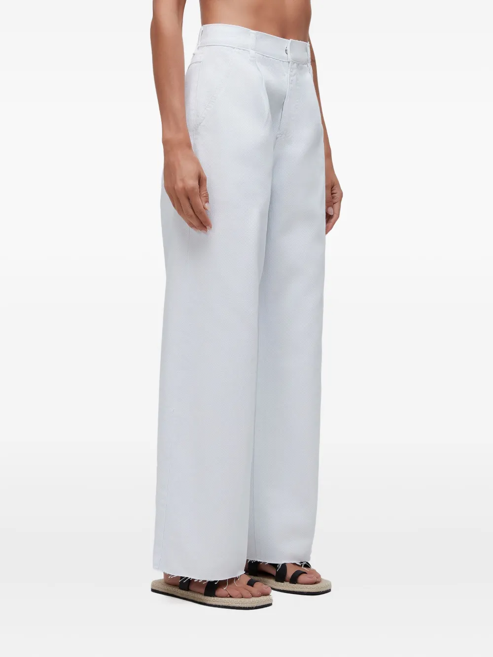 Osklen Pleated Frayed Trousers In White