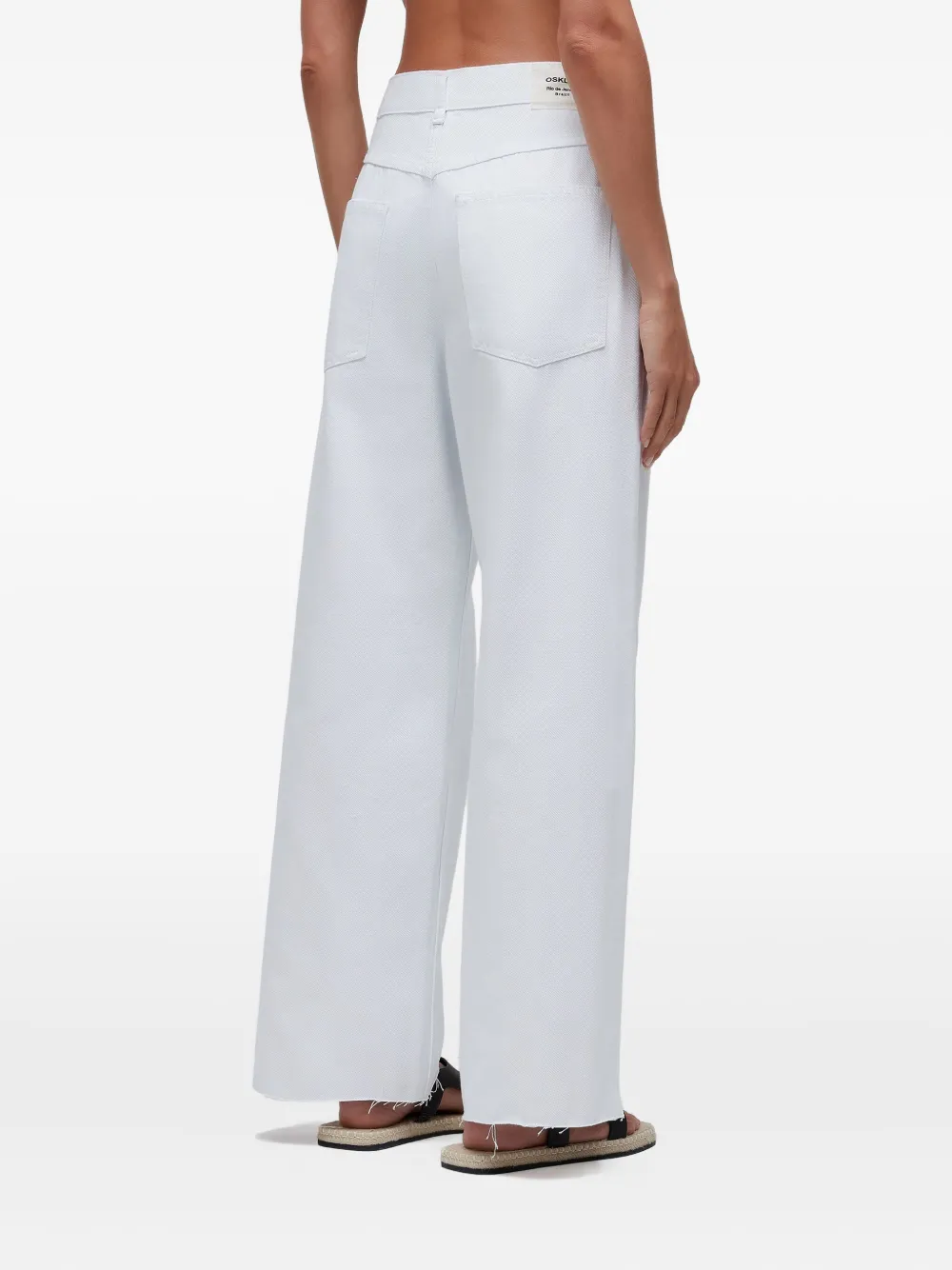 Osklen Pleated Frayed Trousers In White