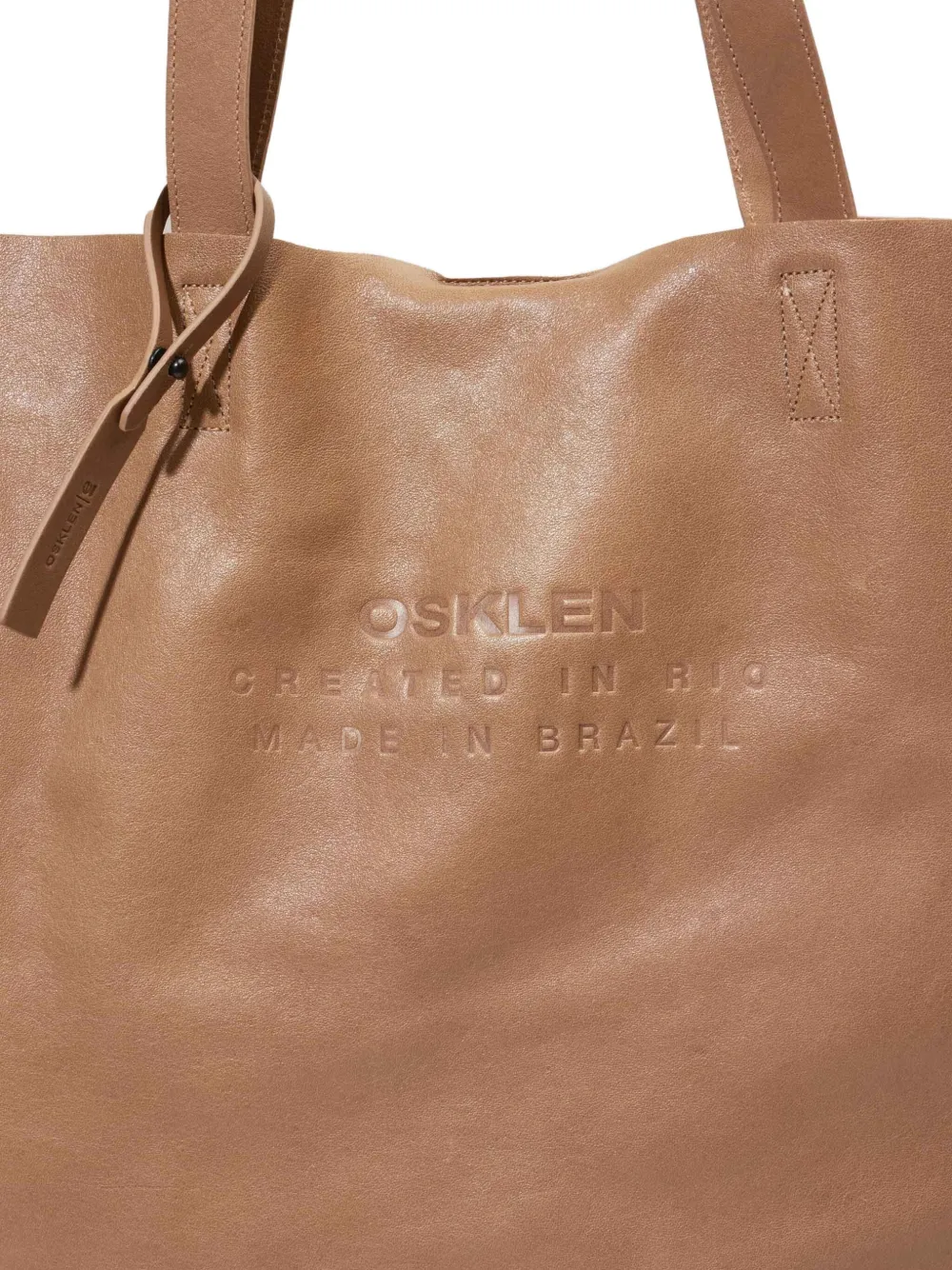 Osklen Debossed-logo Leather Tote Bag In Brown