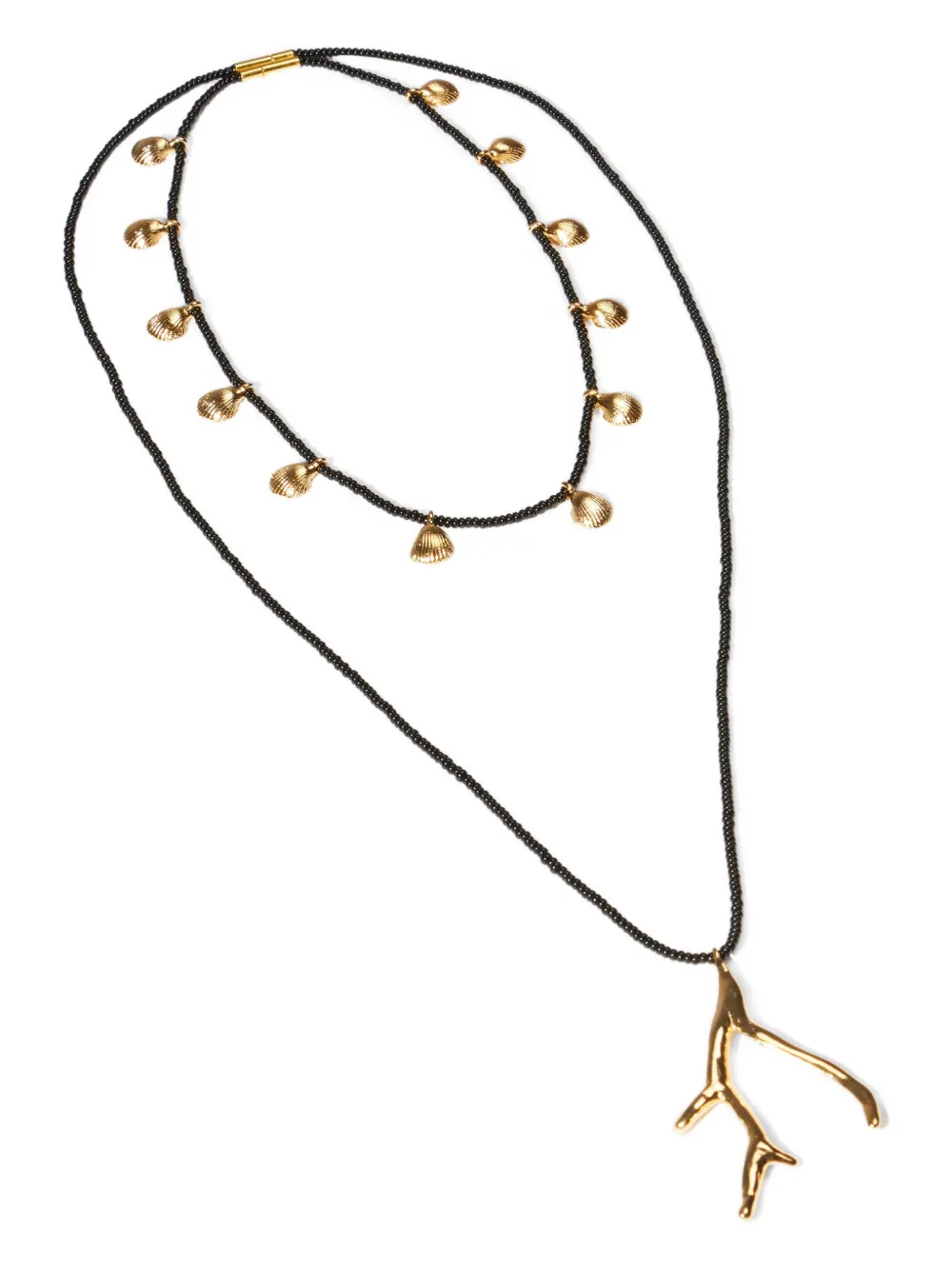 Osklen Shell-coral Necklace In Black