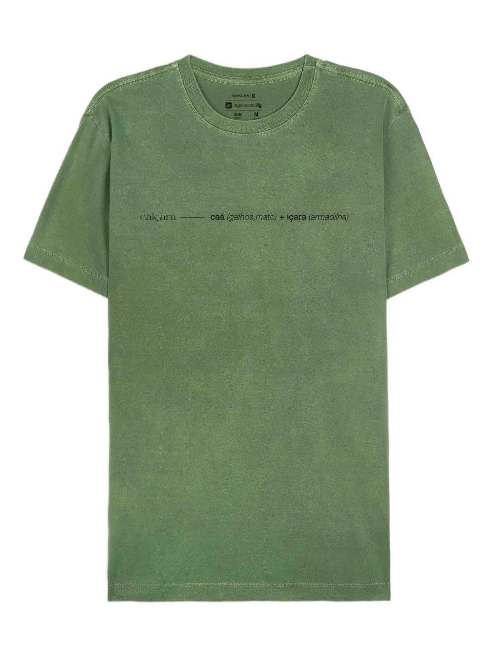 Osklen playera con texto Caiçara | verde | Image 1